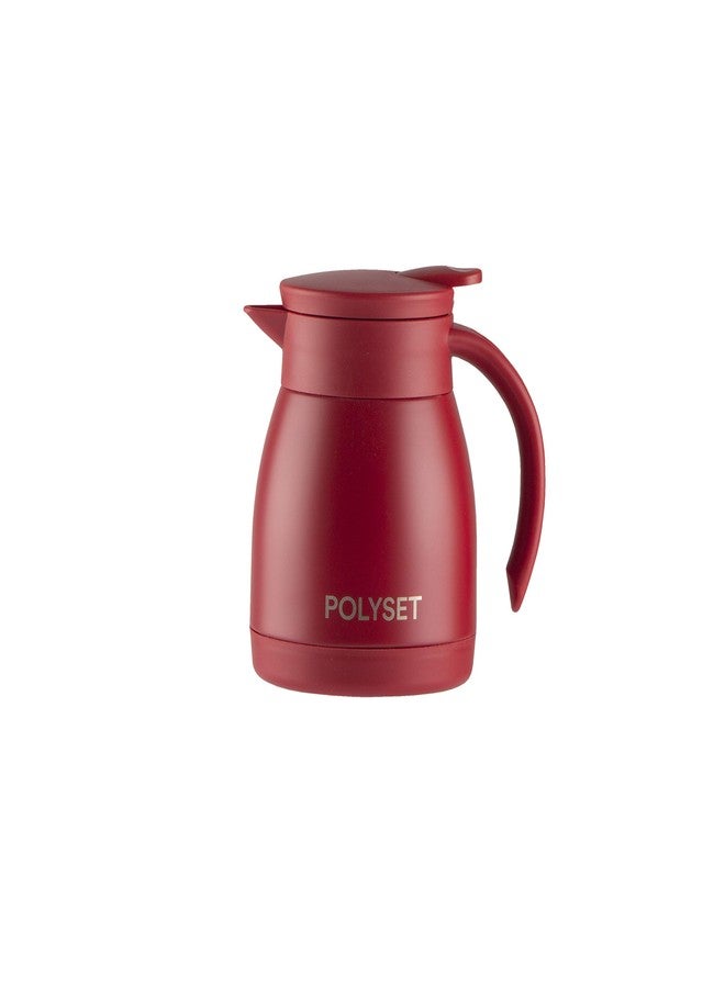 Polyset Supreme Vacuum Insulated Stainless Steel Flask, Water, Beverage, Travel Bottle, Jug, Airpot, Coffee, Tea Pot (Red 500 ml) - Image 1